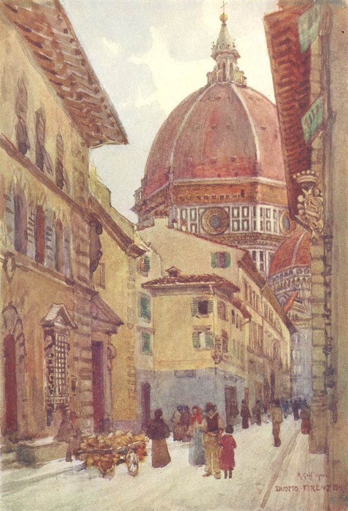 FLORENCE FIRENZE. Via Dei Servi. Italy 1905 old antique vintage print picture